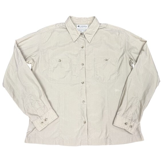 Women's COLUMBIA Performance Gear Long Sleeve Tan‎ Shirt- Size Large - Picture 1 of 11
